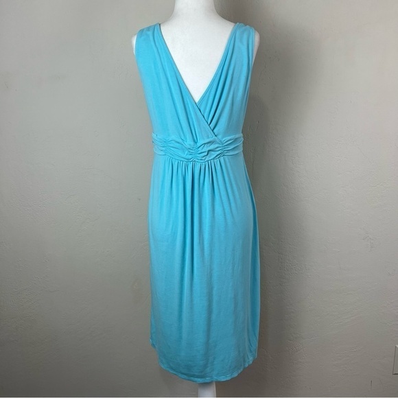 Fresh Produce Blue Wrap Style Sleeveless Knee Length Sheath Dress Size Medium - Picture 5 of 9